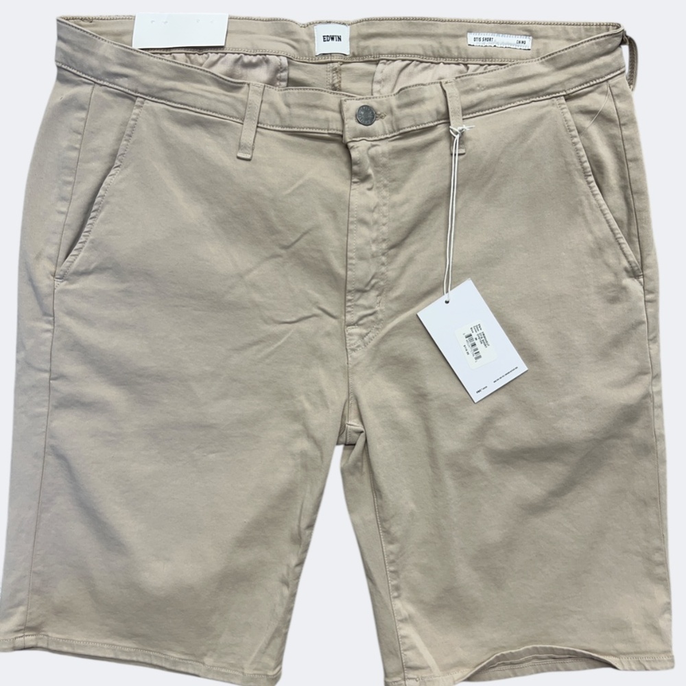 Edwin Short Men 38‎ Tan Chino High Performance Stretch Moisture Wicking Recovery